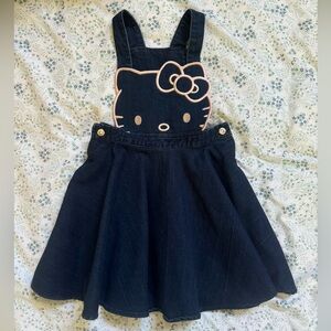 Worn 2x. Hello Kitty denim overall dress